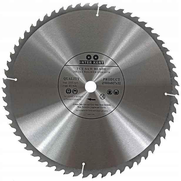 Kotouč na dřevo s vidlicí Inter-Kert 500 x 32/30 mm 60Z kotoučová pila pro řezání