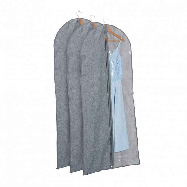 Relaxdays VAK Šedý transparentní 3dílná-sada polyester 135x58 cm