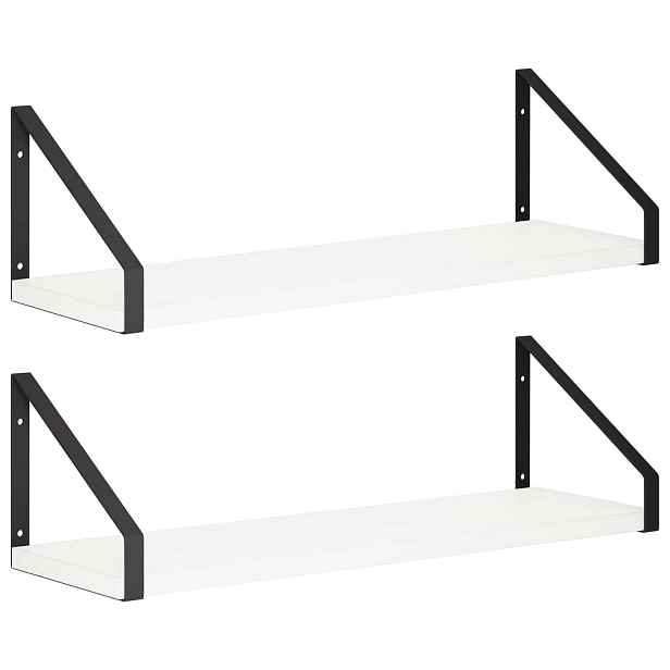vidaXL Nástěnné poličky 2 ks Bílá 50 x 16 x 15,5 cm