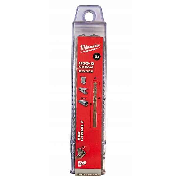 Vrtáky do kovu Hss-g Co Kobalt 13mm (5 ks) Milwaukee