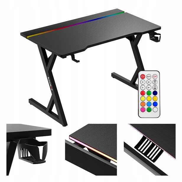 Školní Herní Stůl Huzaro Malý Pro Mládež 120x70 cm Led Rgb úchyt