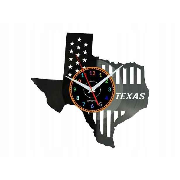Texas Nástěnné hodiny Vinylová deska Moderní dekorativní jako Dárek k narozeninám