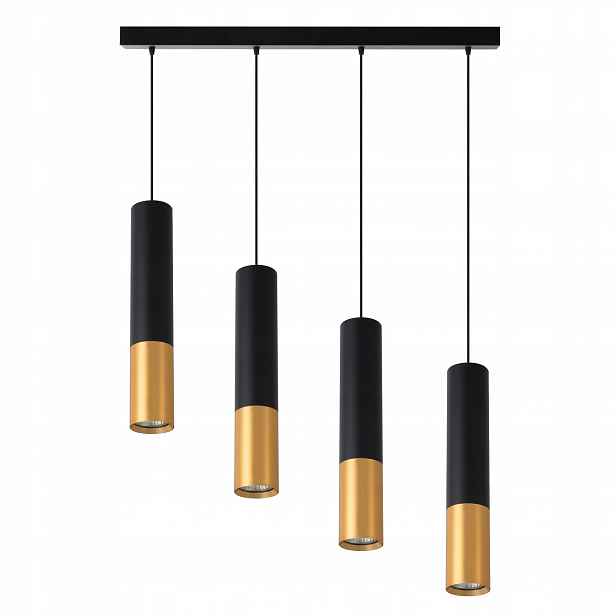 Závěsná Stropní Lampa Keon GU10 Závěsná Tuba Černo Zlatá