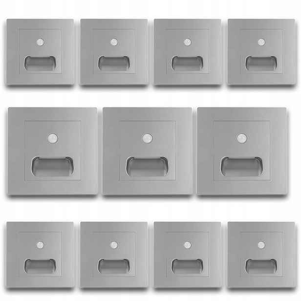 11X Osvětlení Na Schody Led Lampa Led Schodišťová Lampa Šedá Lampa 230V