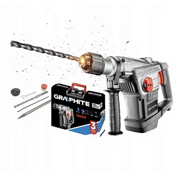 Graphite Příklepové kladivo Sds Max 1250W, kufr 58G874