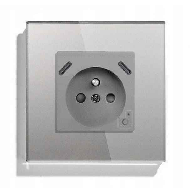 Elektrická Zásuvka Usb C+C Wifi Skleněná Wifi Tuya Měření Energie 20W Qc