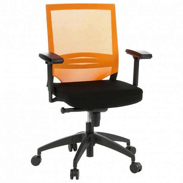 MID.YOU OTOČNÁ ŽIDLE, síťovina, plochá tkanina, oranžová, černá