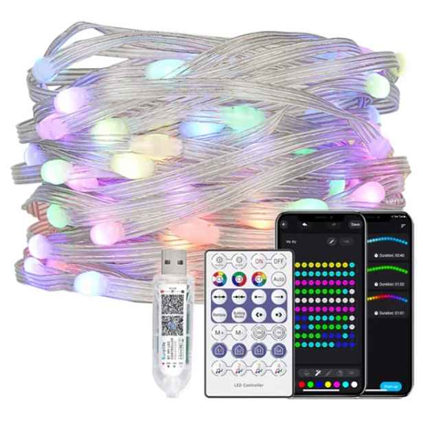 Sada Led aRGB Usb řetěz WS2812B Dálkový Ovladač Aplikace 10 m Vánoční stromek Osvětlení