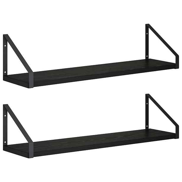 vidaXL Nástěnné poličky 2 ks Černý dub 60 x 16 x 15,5 cm