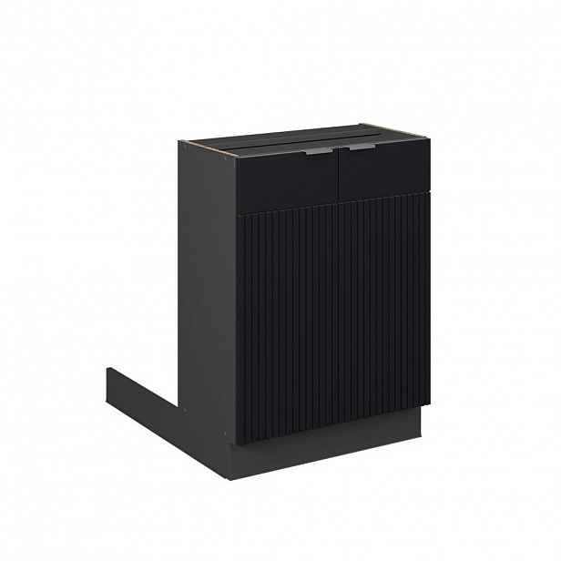 Vicco KUCHYŇSKÝ OSTROV Fame-Line Černý pruhovaný 60 cm bez pracovní desky