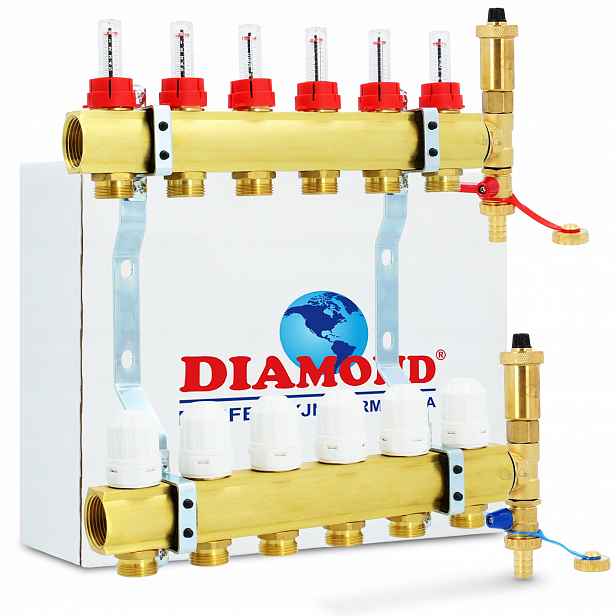 Rozdělovač pro podlahové vytápění Diamond 6