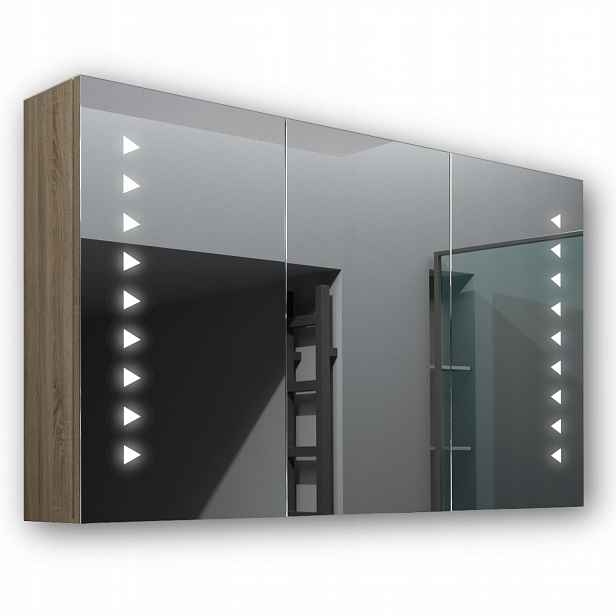 Dřevěná skříňka 120x70 Led zrcadlo Neptun Sonoma