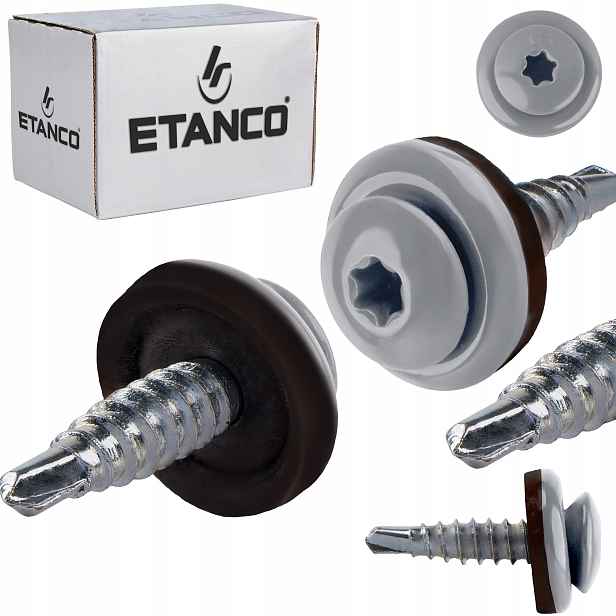 Farmářské vruty Torx 4,8x20 mm Ral 9006 250 ks do plechu Etanco Gtf 02P