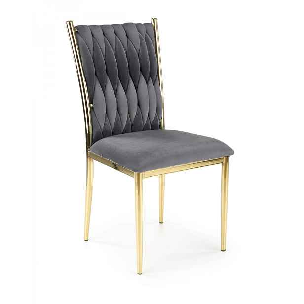 HALMAR Designová židle Leona šedá/zlatá