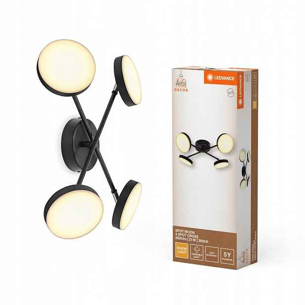 Led nástěnné svítidlo 21W 1120lm Cct Černá Spot Moon Ledvance