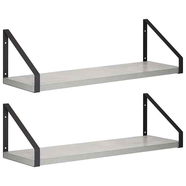 vidaXL Nástěnné poličky 2 ks Betonově šedá 50 x 16 x 15,5 cm