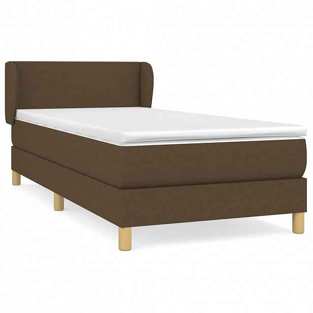 vidaXL Box spring postel s matrací tmavě hnědá 90x190 cm textil