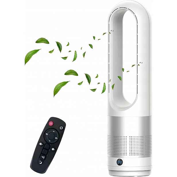 Bezlopatkový sloupový ventilátor Tichý Dálkový Ovladač Dotyk Časovač 8h Oscilace