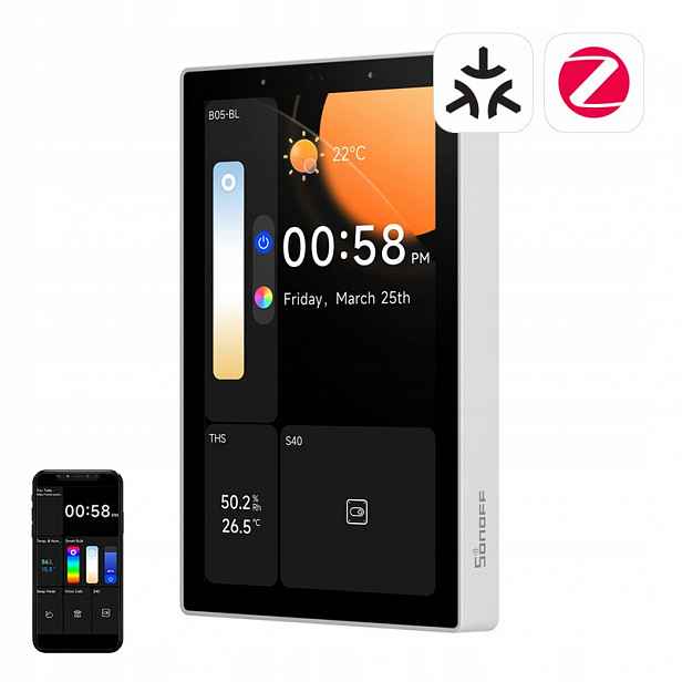 Ovládací panel WiFi/Bluetooth/ZigBee Matter Sonoff NSPanel Pro 120 (bílý)