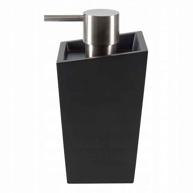 Spirella dávkovač mýdla Yoshi, matně černý, polyresin, nerez ocel, 350 ml