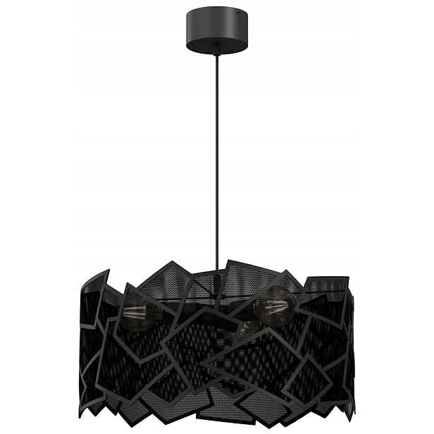 Závěsná lampa Camo Černá Kovová Stínidlo je elegantní v industriálním stylu