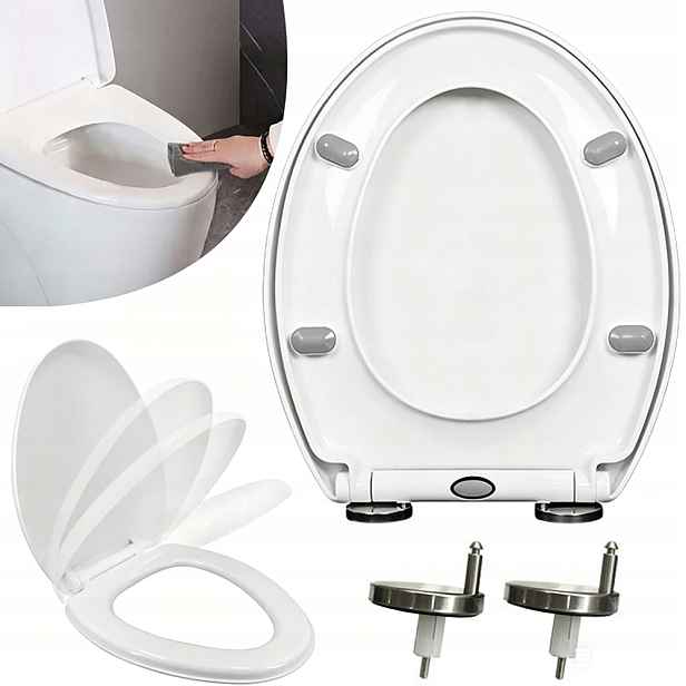 Wc Sedátko S Pozvolným Sklápěním, Tvrdé, Silné, Univerzální, Odnímatelné, Prémiové Wc