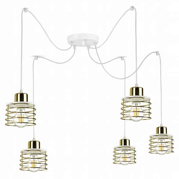 Závěsná lampa Lustr Pavouk Glam Zlatý Chrom Med