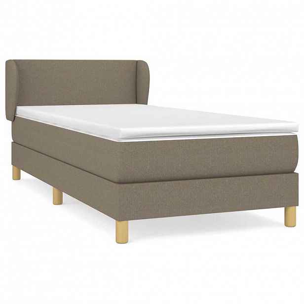 vidaXL Box spring postel s matrací taupe 90x190 cm textil