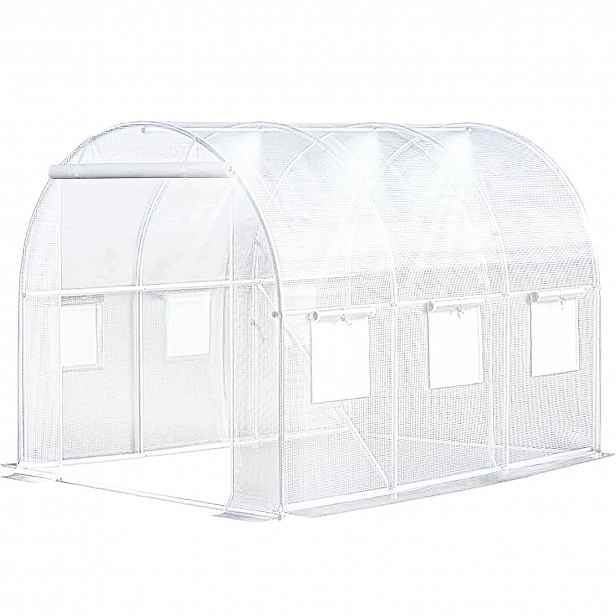 Fólie Pro Zahradní Skleníkový Tunel Uv Bílý 300 x 200 x 200 cm 6 m² s okny