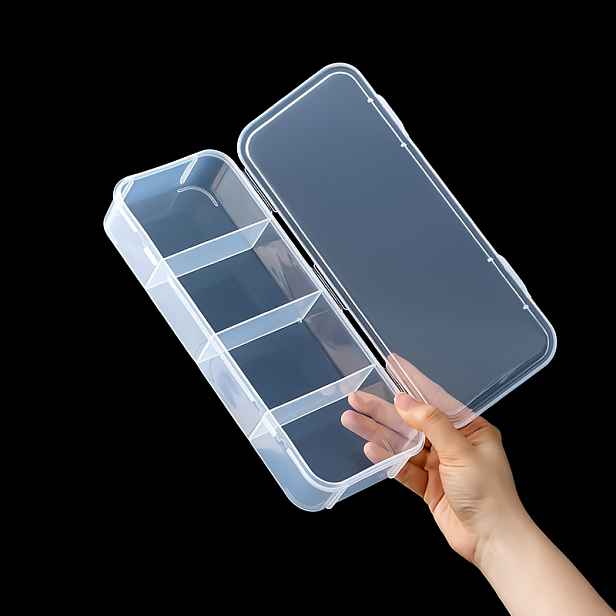 TEMU Průhledný úložný box přihrádkami, organizér na díly nářadí, vícekomorový ruční průhledný box na nářadí, domácí úložný box na šrouby, klíče,