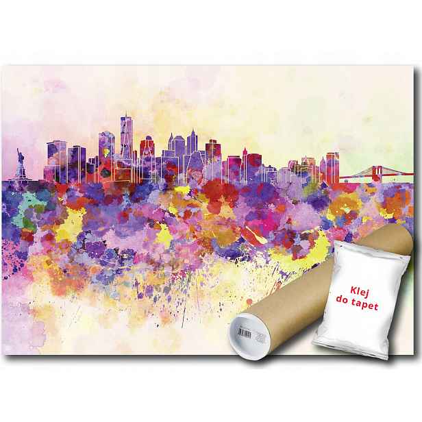 Vinylová fototapeta město panorama grafika New York 152x104