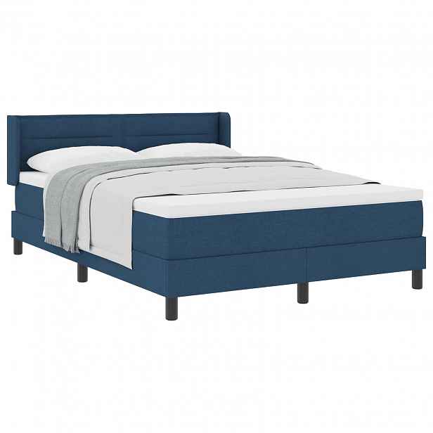 vidaXL Postel s boxspringem s čelo Modrá 200 x 140 cm textil