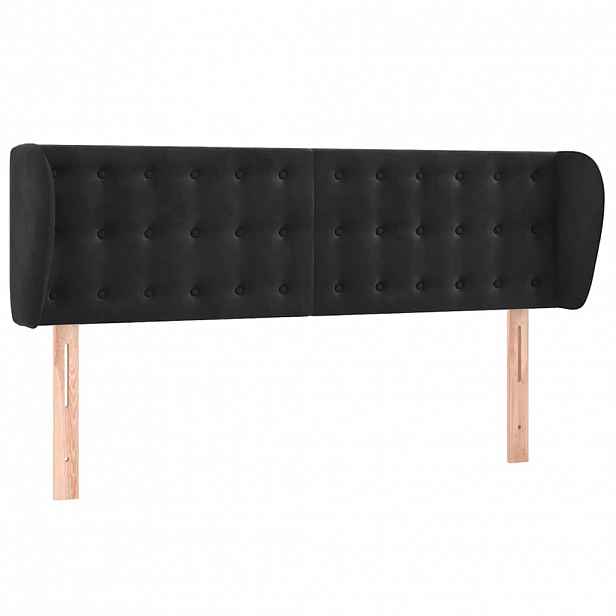 vidaXL Čelo postele typu ušák černé 147x23x78/88 cm samet