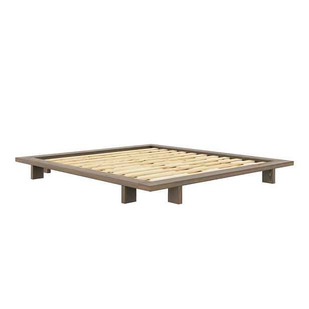 Hnědá dvoulůžková postel z borovicového dřeva s roštem 180x200 cm Japan – Karup Design
