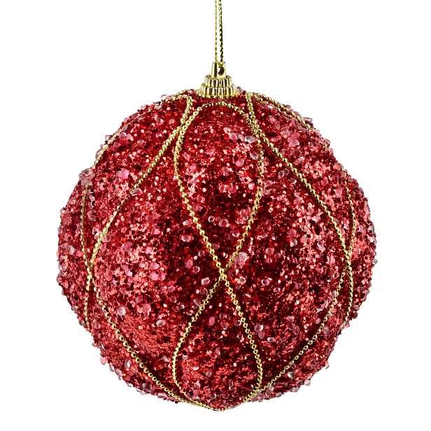 Mondex Vánoční baňka SANTA LILA Noella 10 cm červená