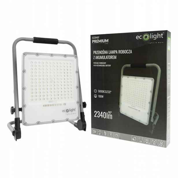 Přenosný Led Reflektor S Baterií 100 W 5000 K, Halogenová Pracovní Lampa
