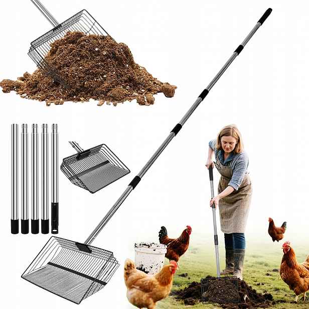 Široká Lopatka 91-190 CM Pro Čištění, Nastavitelná Rukojeť, Ochrana Zad