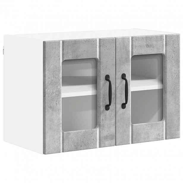 vidaXL Nástěnná skleněná skříň LUCCA Betonově šedá 60 x 31 x 40 cm
