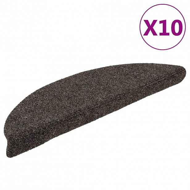 vidaXL Schodové rohože samolepicí 10 ks 56x17x3 cm antracitové půlkulaté