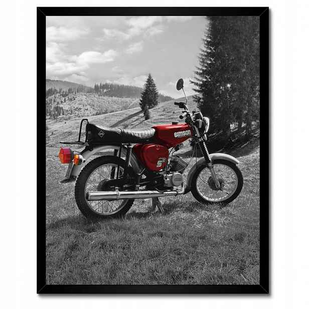 Plakáty v rámu 40x50 Červený Simson S51 E