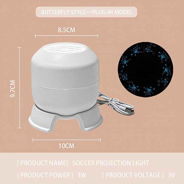TEMU 1ks LED motýlí projekční lampa, Halloween tematická projekční noční světlo, napájená přes USB, 360° nastavitelná základna pro domácí