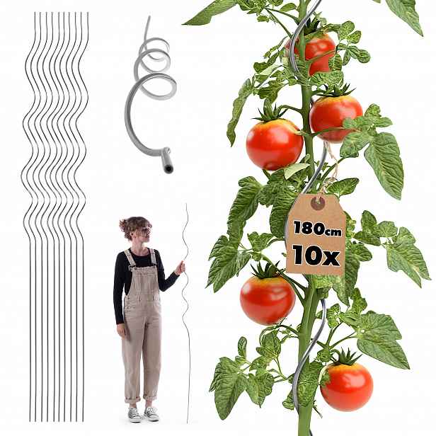 TEMU KADAX Spirálový Kolík pro Rajčata, , Okurky, Podpora Rostlin, 180 cm, 10 ks