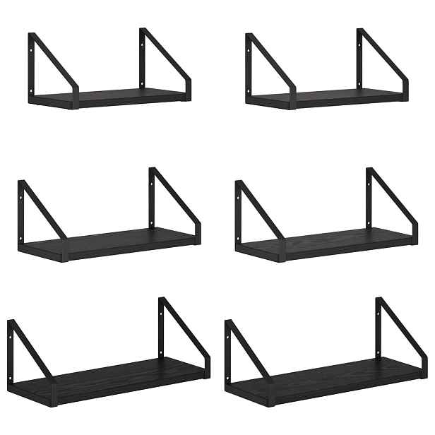 vidaXL Nástěnné poličky 6 ks Černý dub 40 x 16 x 15,5 cm