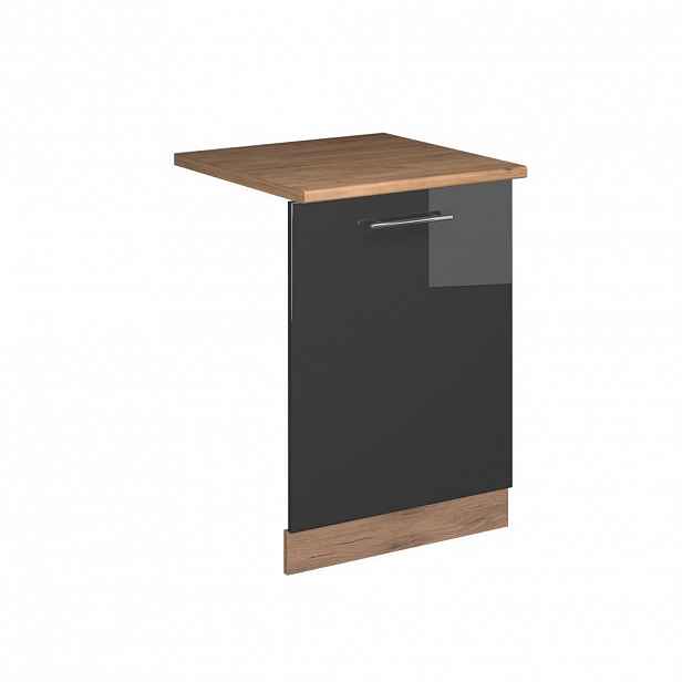 Vicco ČELNÍ PANEL MYČKY Fame-Line Antracitový vysoký lesk 60 cm , PD Dub