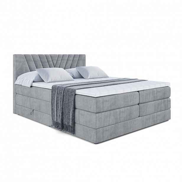 ALTDECOR POSTEL boxspring ERNINA KING – 200 x 200 – H3/H4 – šedá