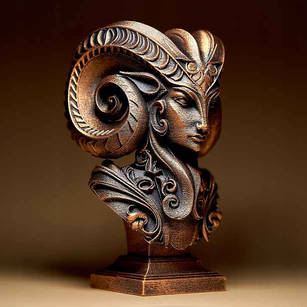 Beran Znamení zvěrokruhu Žena Fantasy Figurka Soška Dekorace 3D tisk 15 cm