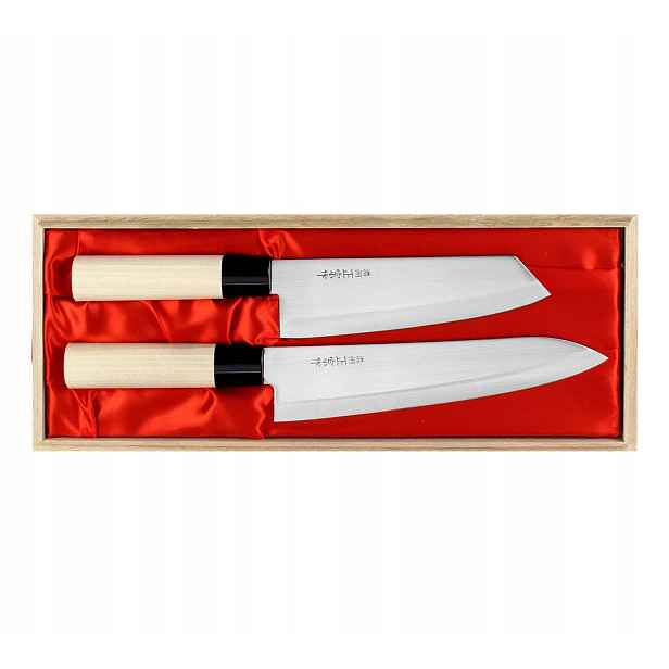 Japonský set v dřevěné krabičce Nůž šéfkuchaře Bunka Satake Megumi