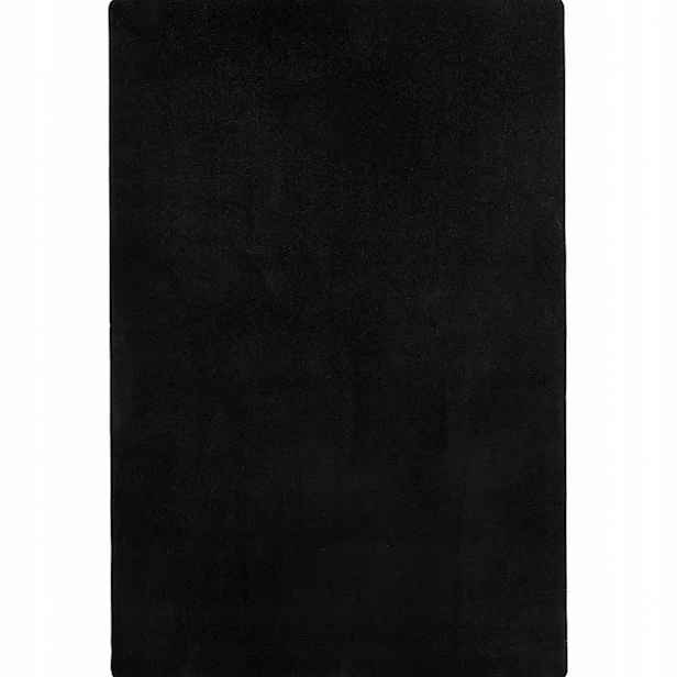 Koberec jednobarevný, 100 x 150 cm, černý s měkkým krátkým vlasem