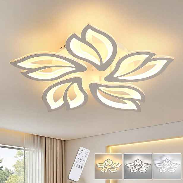 Led stropní svítidlo lustr bílý závěsný moderní stmívatelný dálkové ovládání 45W