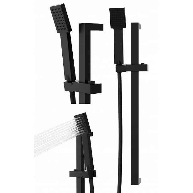 Sprchový Set Černá Tyč Sprchová Hlavice Koupelnový Komplet ZN3
